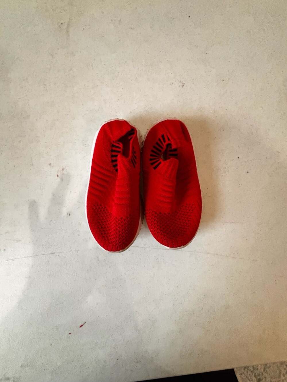 Unbranded Kids Red Slip-On Knit Breathable Athletic Sneakers